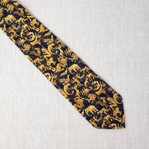 MC Escher Boxelder Tie Mosaic II Lithograph 1957 Silk Made in Italy Gold Navy